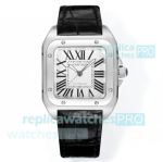 Swiss Copy Cartier White Face Roman Santos 100th Anniversary Ladies Watch 35.6